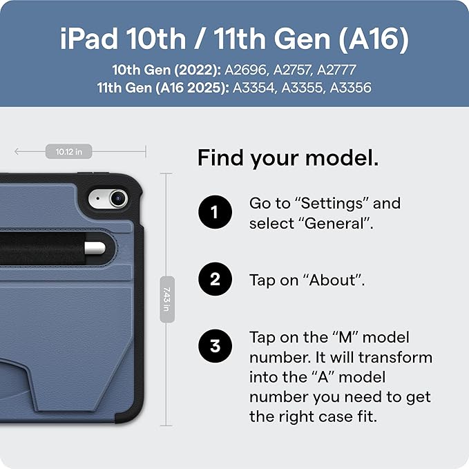 ZUGU CASE for iPad A16 11th Generation 11 Inch (2025) 10th Gen 10.9 Inch (2022) Magnetic Stand &amp Sleep/Wake Cover Model #s A3354 A3355 A3356 A2696 A2757 A2777 Berry Purple