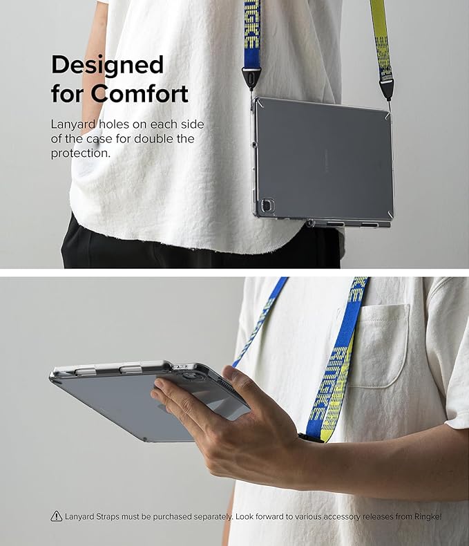 Ringke Fusion Compatible with iPad Air 11 Inch Case (M4 2026 &amp M3 2025 &amp M2 2024) Over Charge Prevention Cover with Pencil Holder for iPad Air 8th 7th 6th 5th 4th Generation - Smoke Black