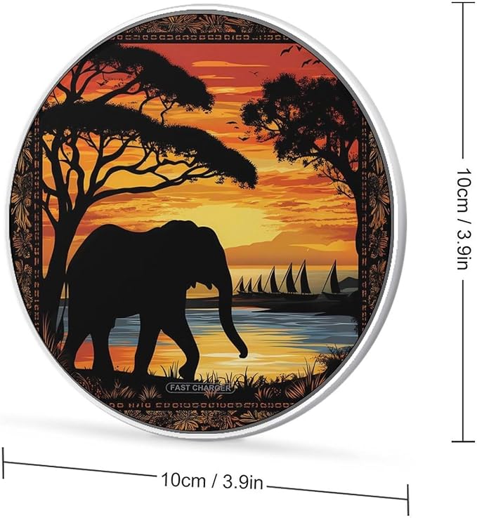 Elephant Animal Wireless Charger Anti-Slip Wireless Charging Pad Slim Charger Mat for Men Women