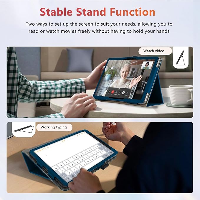 Case Cover for Callsky-Pro ‎Ctab 14 inch KONXISA Tablet Case with Magnetic Adsorption PU Leather Folding Protective Cover with Pen Holder Anti-ScratchShockproof and ProtectionTablet Sleeve Blue