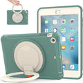 BATYUE Shockproof Case for iPad mini 1/2/3 (2012/2013/2014) - 360° Multi-Angle Stand (Portrait &amp Landscape) &amp Grip Multi-Scene for All Ages Jade Green