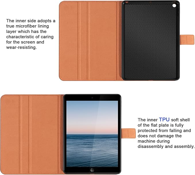 Leather Case for iPad 9th/8th/7th Generation 10.2 Inch(2021/2020/2019)Premium Leather Folio Cover with Auto Wake/SleepAdjustable StandBrown