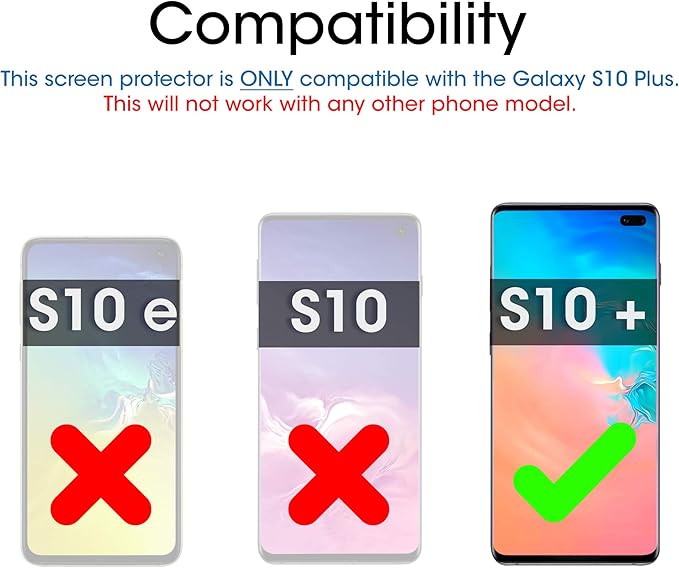 amFilm Ultra Glass Screen Protector for Galaxy S10 Plus Tempered Glass 2 Pack