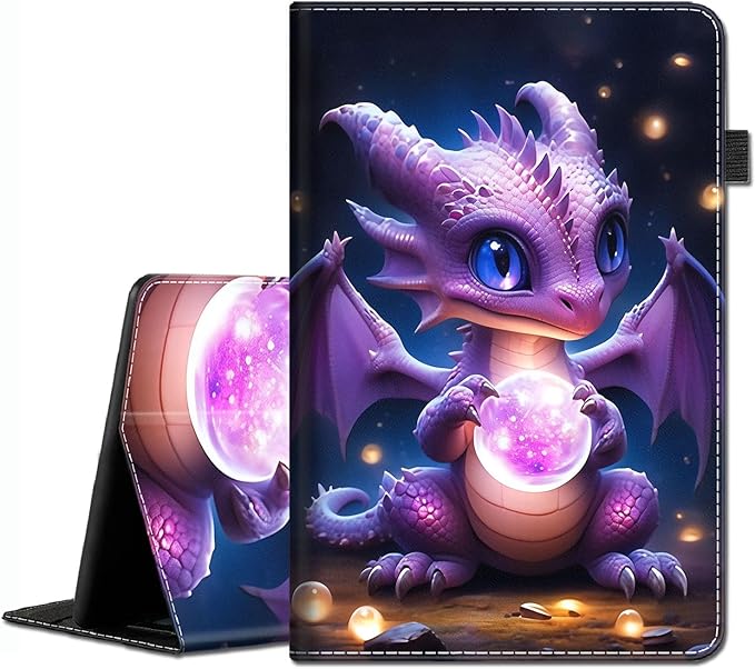Case for All-New Amazon Fire HD 10 and 10 Plus Tablet (13th/11th Generation 2023/2021 Release) 10.1 - Slim Fit Standing Cover with Auto Sleep/WakePurple Baby Dragon
