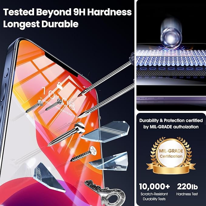 Deara ArmorPro 9H+ Tempered Glass Privacy Screen Protector for iPhone 12 Pro Max [6.7 Inch] Anti Spy Case Friendly (Longest Durable) 2 Pack