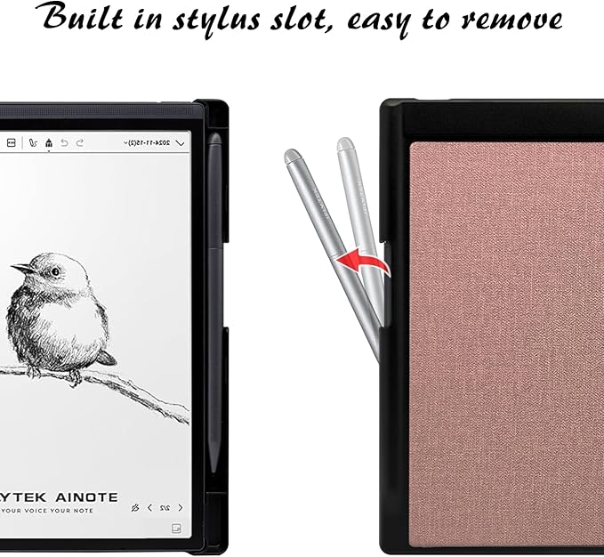 Slimshell Case for 8.2'' iFLYTEK AINOTE Air 2 Smart Auto Sleep/Wake Ultra-Thin Lightweight Leather Folio Cover with Built-in Pen Holder &amp Magnetic Closure (Cloth Rose Pink)