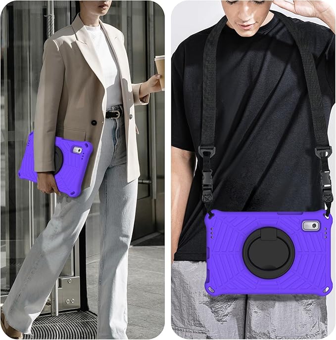 Compatible with Lenovo Tab M9 9.0 inch (TB-310FU) 2023 Case Tablet for Kids Light Weight EVA Rugged Shockproof Full Cover 360 Rotating Handle Stand Case (Purple)