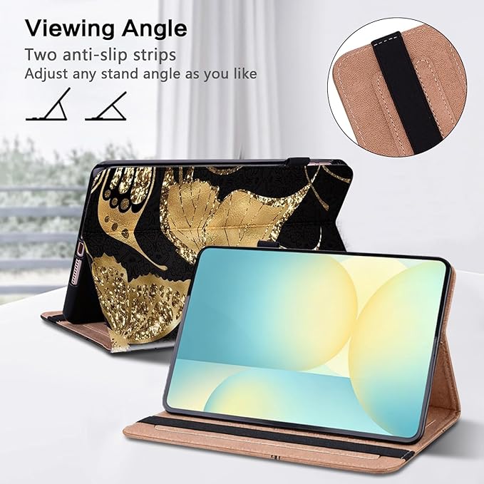 ALILANG Case for iPad Air 3 2019 10.5 (A2152/A2123/A2153)/iPad Pro 10.5 2017 (A1701/A1709)PU Leather Folio Cover with Multi-Angle Stand for iPad Air 3 Generation Tablet Case -Gold Butterfly