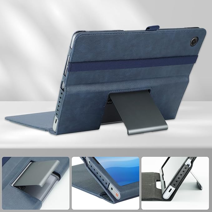Case Compatible with Lenovo Tab Plus 11.5 inch 2024 Tablet PU Leather Business Cover for Tab Plus (TB351FU) Folding Stand CoverDark Blue