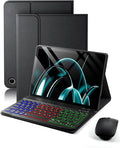 for Amazon Fire Max 11 Case with Keyboard (13th Generation 11 inch) - Rainbow Backlit Keyboard Case - Built in Pencil Holder with Mouse - Black