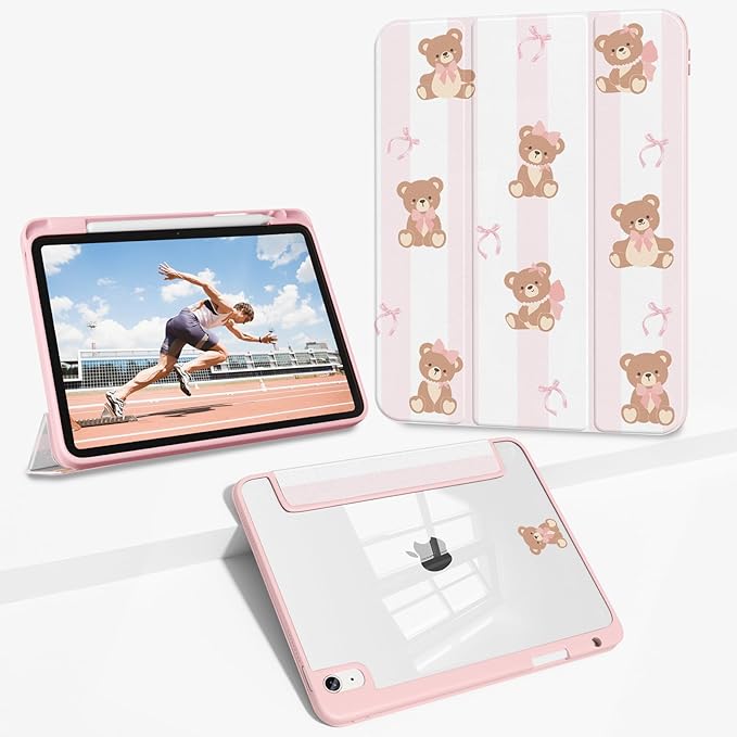 Case Compatible with iPad (A16) 11th Generation 11 Inch 2025/10th Generation 10.9 Inch 2022 Shockproof Hybrid Slim Stand Cover with Clear Back Shell &amp Pencil Holder Auto Wake/Sleep Z005