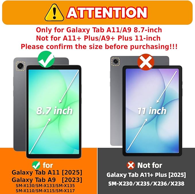 Case for Samsung Galaxy Tab A11 8.7 Inch 2026 Galaxy Tab A9 8.7 Inch 2023 Drop Protection with Screen Protector 360°Rotate Hand Strap&ampStand+Shoulder Strap Pencil Holder Rose Red