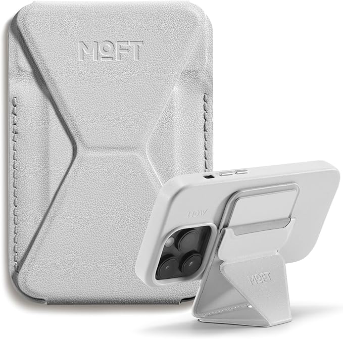 MOFT MagSafe Wallet for iPhone 15/14/13/12 Series Strong Magnetic Phone Card Holder Fit 2 Cards &amp 3 Viewing Angles &amp Stain-Resistant Vegan Leather Phone Stand Misty Cove