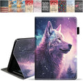 Case for Amazon Kindle Fire 7 Tablet (7 9th/7th Generation 2019/2017 Release) Slim PU Leather Cover with Card Slot &amp Auto Wake/Sleep Wolf