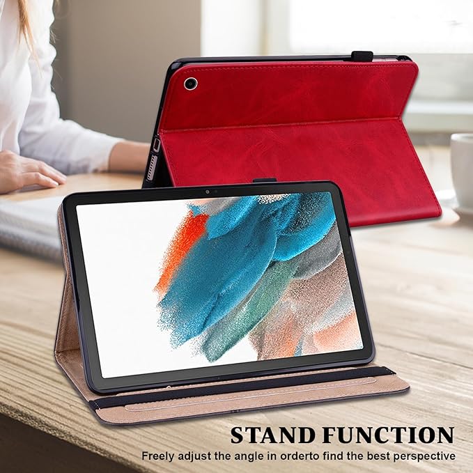 Case for Amazon Kindle Fire Max 11 Case (13th Generation 2023 Release) 11PU Leather Folio Stand Stylish Solid Color Stripe Stand Cover for Fire 11 Tablet - Red