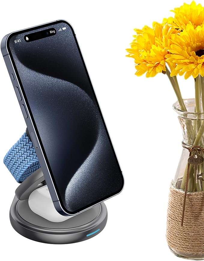 Magnetic Phone Charger - Charging Tool With 360 Degree Rotation - Travel Stand For Charging | For All Devices Watches Headphones Home Indoor Travel Family