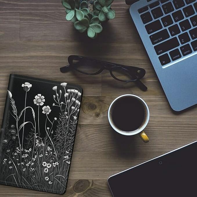 Black white flowers and plants