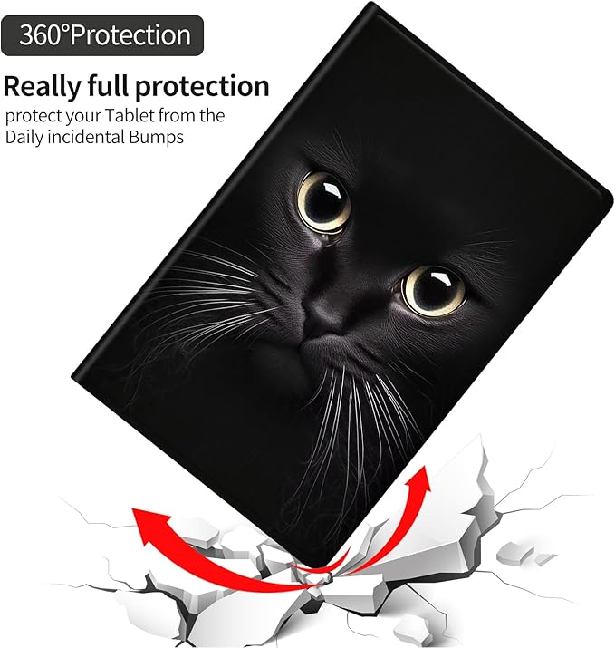 Tablet Case for All-New Amazon Kindle Fire HD 10 Tablet (13th Generation 2023 Release) - Auto Wake/Sleep Shockproof Full Body Rugged Cover Soft TPU Smart Stand Case Big Cat Eyes
