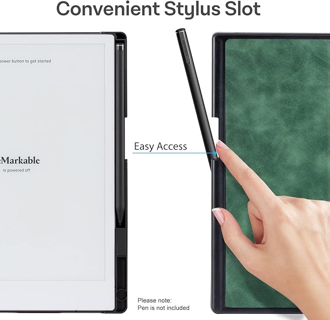 CoBak Case for Remarkable 2 Paper Tablet Two Viewing Angles - Lightweight and Hard Back Shell Protective Book Folio Cover with Built-in Pen Holder - for 10.3 2020 Released (with Stand Emerald)