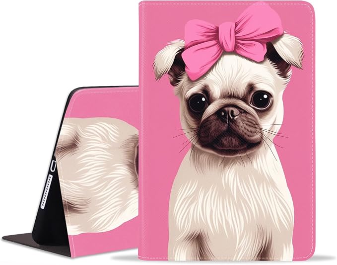 Cute Pug with Pink Bow