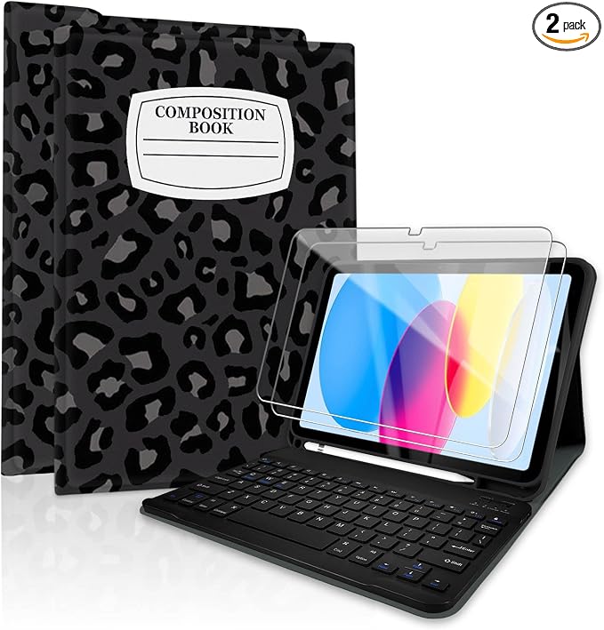 Notebook Leopard Black Grey