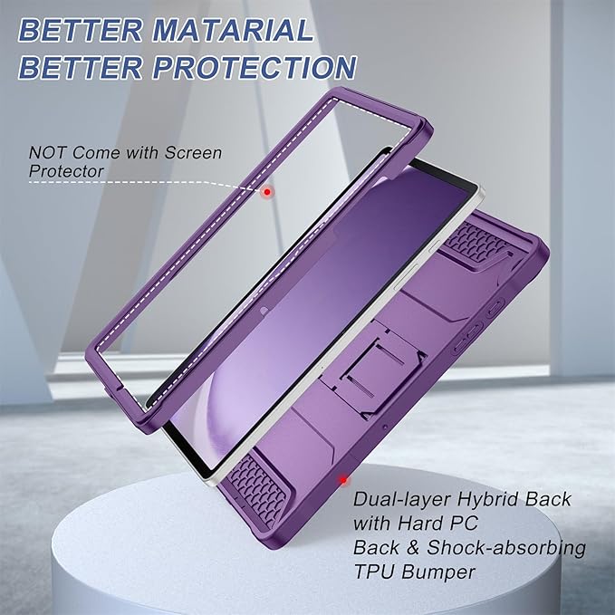 Soke Case for Samsung Galaxy Tab A9 Plus 2023 with Built-in Kickstand Rugged Shockproof Protective Cover for Galaxy Tab A9+ 11 Inch Tablet [SM-X210/X216/X218]Purple