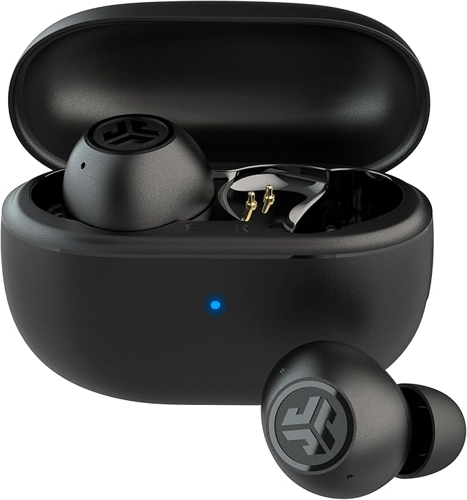 JLab Go Pop ANC True Wireless Earbuds &amp Charging Case Black Active Noise Cancelling 10mm Drivers Dual Connect Customize Your Sound with App Be Aware Mode Compact Fit MEMS Microphone