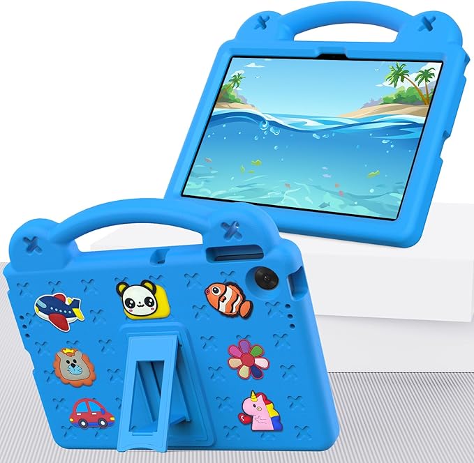 Compatible with Lenovo tab TB-311/WIFI 10.1 (2025) Tablet Case Kids Friendly Universal Lightweight Shockproof Protective Case with Shoulder Strap &amp Stand Handle Sky Blue