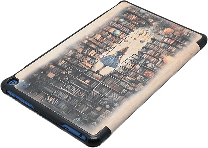Case Fits New Amazon Fire HD 10 Tablet Case(Only Fit 13th Gen 2023 Release) Bookish Girlie Trifold Lightweight Hard Shell Stand Cover with Auto Wake/Sleep