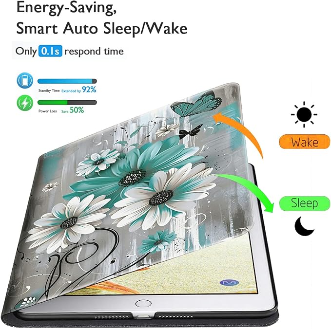 Case for Kindle Paperwhite 12th Generation &amp Kindle Colorsoft Signature Edition 2024 7 inch Lightweight Smart Case Adjustable Stand Protective Cover with Auto Wake/Sleep - Sunflowers and Butterfli