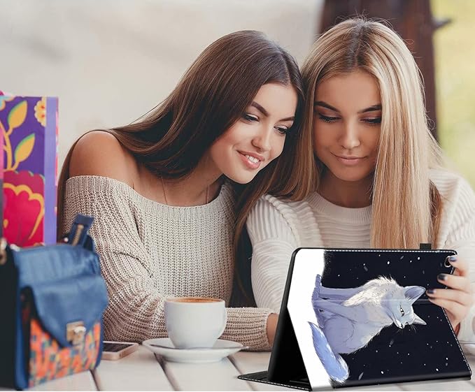 Case Fits Amazon Kindle Fire HD 8 &amp 8 Plus Tablet (12th Generation/10th Generation 2022/2020 Release) 8 Multi-Angle Smart Stand Cover Auto Sleep/WakeCute Fox