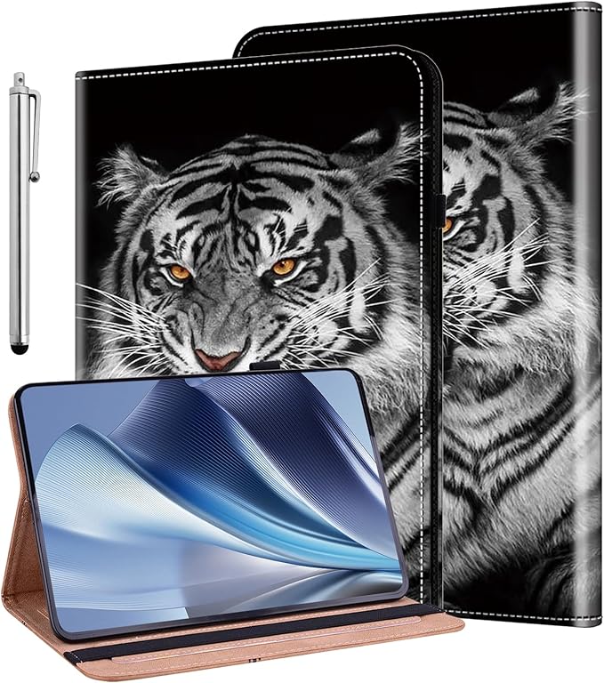 ALILANG Case for Kindle Fire HD 10 &amp 10 Plus Tablet (13th/11th Generation 2023/2021 Release) 10.1 Shockproof Folding Stand Cover for Amazon Fire Hd 10 Tablet Case-Black Tiger