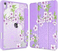 Mektron Printed Case for iPad mini 7 (A17 Pro) 2024/ Mini 6 2021 iPad mini 7th/6th Generation 8.3-inch Liquid Retina Display Cover Buit in Pencil Holder with Clear Back Shell Blossom Sakura-Purple