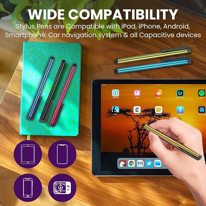 Stylus Pens for Touch Screens 500 Pieces Stylists Pack Universal Colorful Long Metal Touch Screen Pens for iPad iPhone Android Galaxy Chrome Book Tablets Assorted Colors All Touch Devices-4