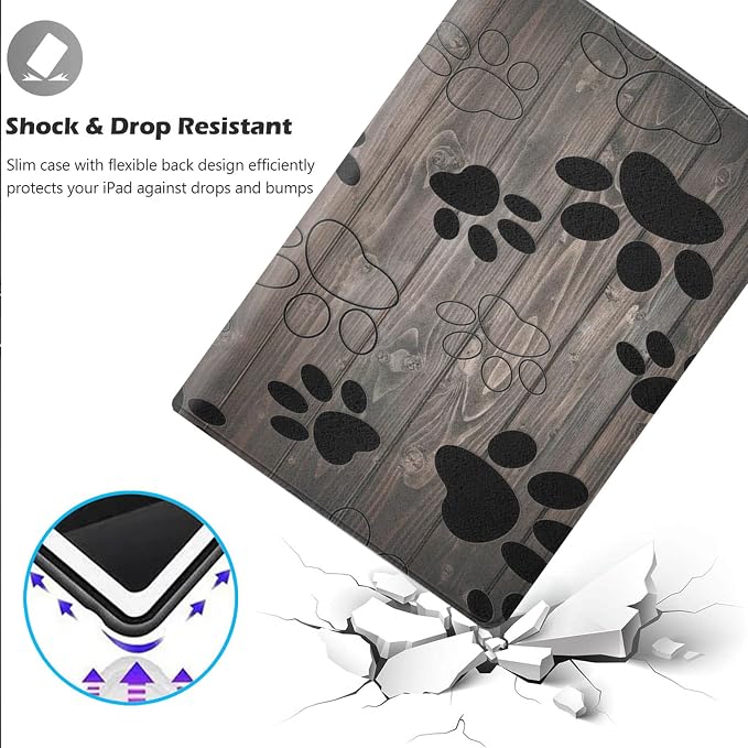Dog Paw Print on Wood