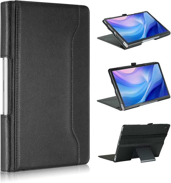 Case Compatible with Lenovo Tab Plus 11.5 inch 2024 Tablet PU Leather Business Cover for Tab Plus (TB351FU) Folding Stand CoverBlack