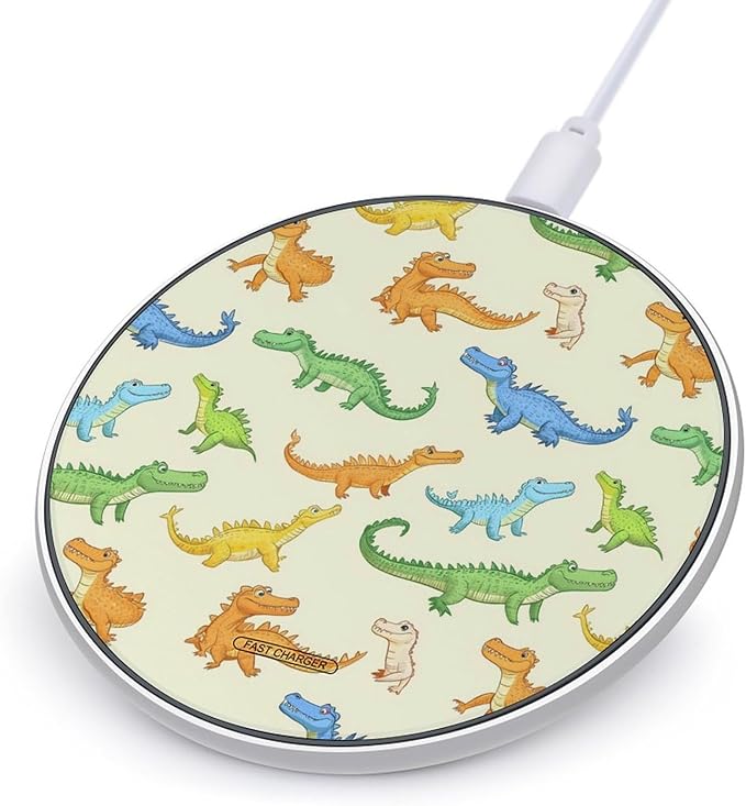 Crocodile Animal Wireless Charger Anti-Slip Wireless Charging Pad Slim Charger Mat for Men Women