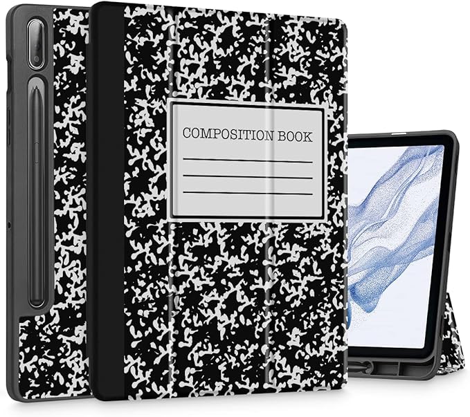 Tuiklol Case for Samsung Galaxy Tab S9 FE (5G) 10.9 inch &amp Tab S9 11 Inch 2023 Release Built-on S-Pen Holder Slim Hard Shell Case Smart Trifold Stand Cover Auto Wake/SleepBlack Book