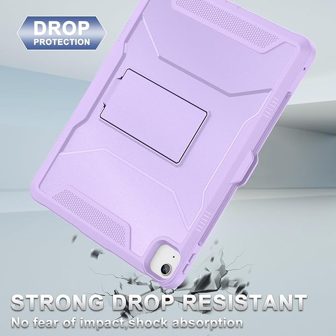 Soke Case for iPad Air 13-Inch M4 2026 M3 2025 &amp M2 2024with Built-in Screen Protector and Kickstand Rugged Full-Body Heavy Duty Protective Cover for Apple iPad Air 13 - Violet