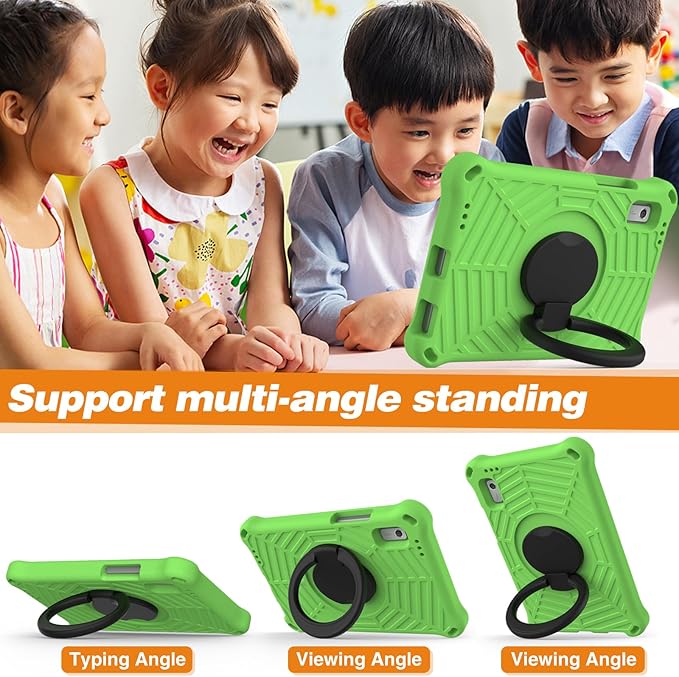 Compatible with Lenovo Tab M9 9.0 inch (TB-310FU) 2023 Case Tablet for Kids Light Weight EVA Rugged Shockproof Full Cover 360 Rotating Handle Stand Case (Green)
