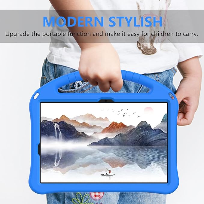 Kids Case for Samsung Galaxy Tab S9 FE 5G 10.9 Inch/Tab S9 11 Inch 2023 &amp Tab S8/Tab S7 11 2022/2020 (SM-X510/X710/X700/T870) with S-Pen Holder/Stand/Handle Soft EVA Shockproof Cover Blue