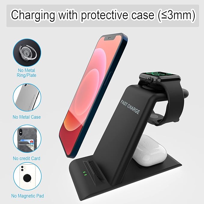 Foldable Wireless Charger Compatible for Samsung3 in 1 Charging Station for Galaxy Watch 7/Ultra/FE/6/5Galaxy S25/Ultra/S24/Z Flip 6/5/Fold 6/5Galaxy Buds 3/2/Pro Charger