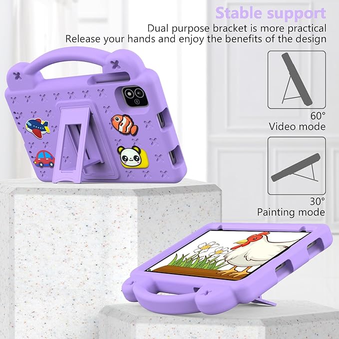 Compatible with Alldocube iplay 60 mini pro 2024 8.4 inch/iplay 60 mini2 2024 8.4 inch Tablet Case Shockproof Protective Case with Shoulder Strap &amp Stand Handle Light Purple