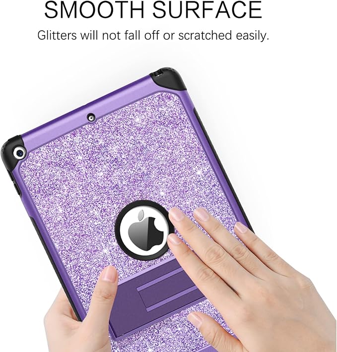 YINLAI for iPad 6th 5th Generation Case 9.7-Inch 2018/2017 iPad Pro 9.7/iPad Air 2nd CaseGlitter Sparkle Women Girls Kids Kickstand Shockproof Protective A1893/A1954/A1822/A1823 Tablet CoverPurple