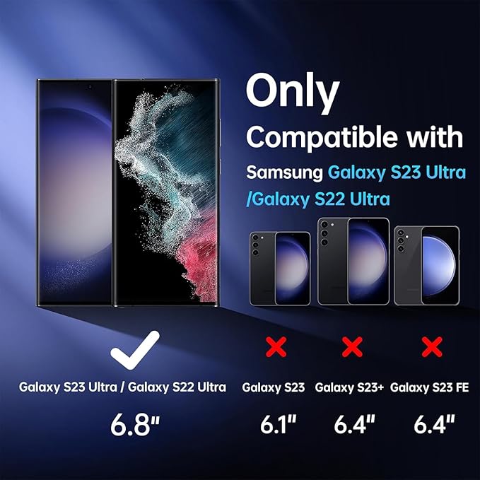 X-it for Samsung Galaxy S23 Ultra/S22 Ultra Screen Protector Privacy [Auto Alignment/Dust Removal]Bubble-Free[100% Ultrasonic Fingerprint ID] Easy Installation Full Coverage Anti-Spy [Non-Glass] 2 P