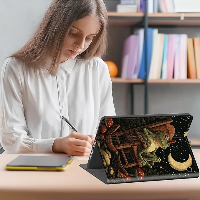 Case for Amazon Fire HD 8 &amp 8 Plus Tablet (12th/10th Gen 2024/2022/2020) Multi-Angle Viewing Leather Smart Stand Back Cover with Auto Sleep Wake Frog