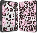 Mektron Case for iPad Pro 11 inch (4th 3rd 2nd &amp 1st Gen) 2022 2021 2020 2018 Buit in Pencil Holder with Shockproof Cover Clear Shell + Auto Wake/Sleep Leopard Pink Butterfly