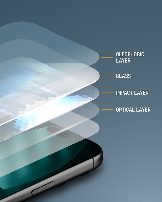 Mous Ceramic Screen Protector Compatible with iPhone 17 Tempered Glass Film with Easy Installation Tool Military-Grade Shatterproof Scratch Resistant