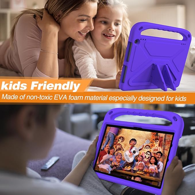 Dteck Kids Case for Fire HD 10 &amp HD 10 Plus Tablet(13th/11th Generation 2023/2021 Release)Lightweight Shockproof Kid-Proof Cover with Handle Stand for Kindle Fire HD 10 Kids Tablet 2023 2021 Pu