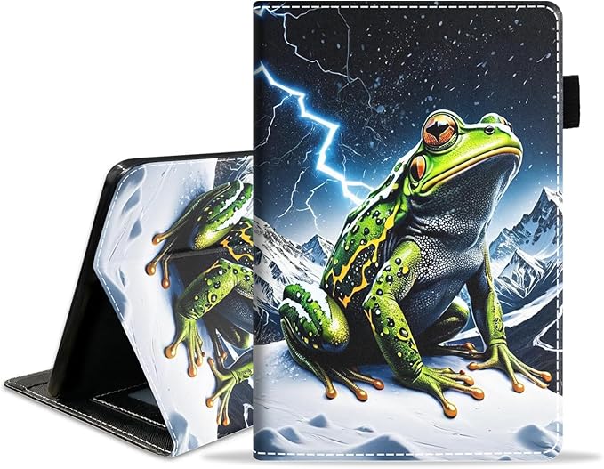 Case for Amazon Fire HD 10/HD 10 Plus Tablet 10.1 (13th/11th Generation 2023/2021 Release) Slim PU Leather Cover with Card Slot &amp Auto Wake/Sleep Frog